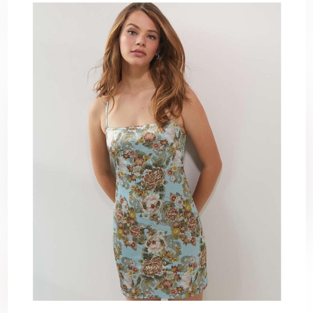 Urban Outfitters UO Floral Sateen Mini Dress
